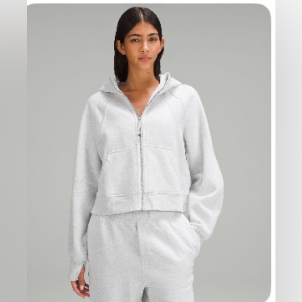 Lululemon Scuba Oversized Full-Zip Hoodie- Heathered Core Ultra Light Grey- XS/S